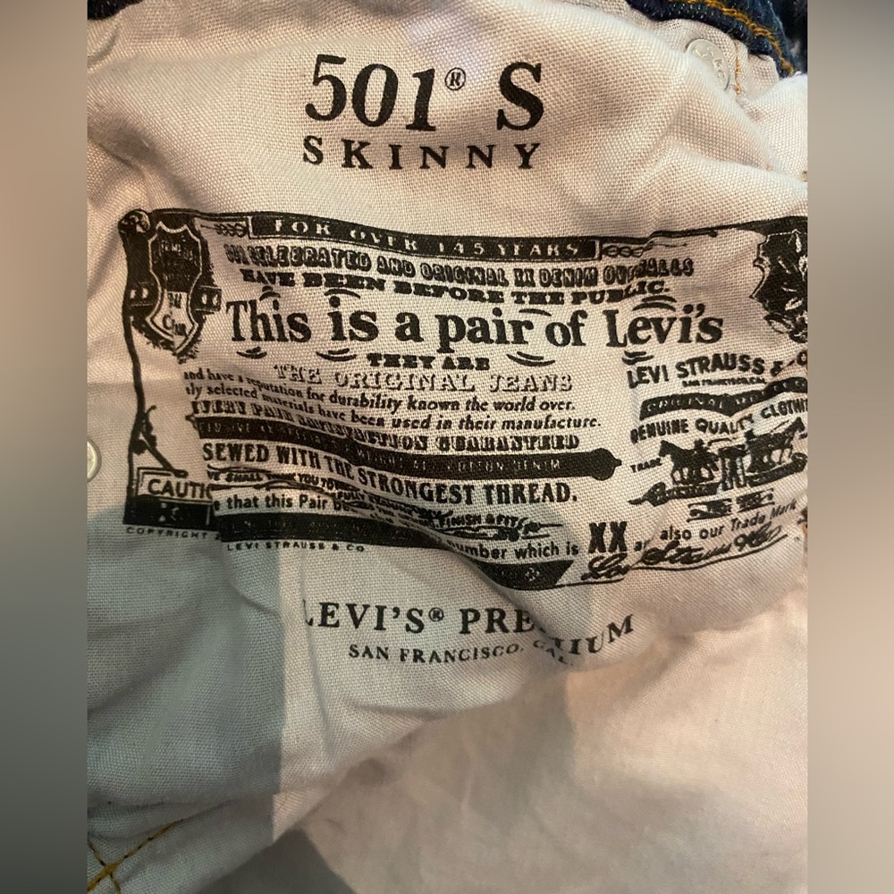 Levi’s 501 premium skinny jeans 28 - Picture 3 of 5